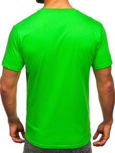 Tee-shirt en coton imprimé pour homme vert-néon Bolf 14728