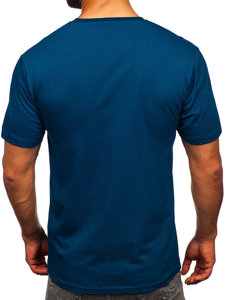 Tee-shirt en coton pour homme bleu foncé  Bolf 14748