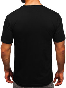 Tee-shirt en coton pour homme noir Bolf 14748