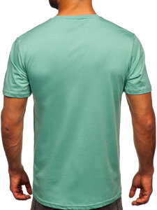 Tee-shirt en coton pour homme vert menthe Bolf 0001