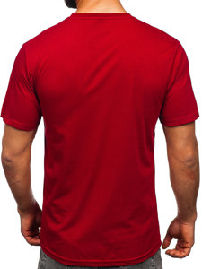 Tee-shirt imprimé en coton pour homme bordeaux Bolf 14759