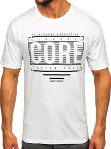 Tee-shirt imprimé pour homme blanc Bolf SS11071