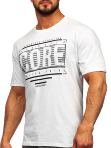 Tee-shirt imprimé pour homme blanc Bolf SS11071