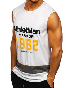 Tee-shirt imprimé pour homme blanc Bolf SS11081