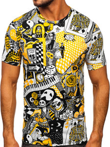 Tee-shirt imprimé pour homme jaune Bolf 14938