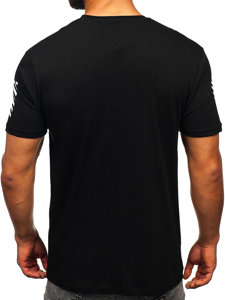 Tee-shirt imprimé pour homme noir Bolf 2611