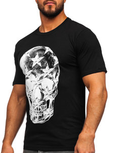 Tee-shirt imprimé pour homme noir Bolf 6300