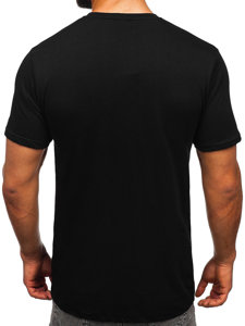 Tee-shirt imprimé pour homme noir Bolf JS1856