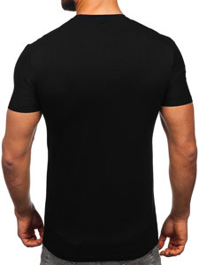 Tee-shirt imprimé pour homme noir Bolf MT3050