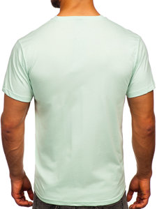 Tee-shirt pour homme menthe clair sans imprimé Bolf 192397  