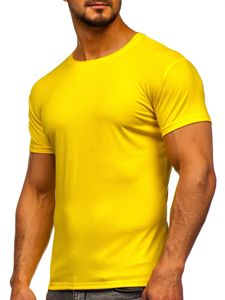 Tee-shirt pour homme sans imprimé jaune-fluo Bolf 2005