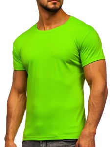 Tee-shirt pour homme sans imprimé vert clair Bolf 2005