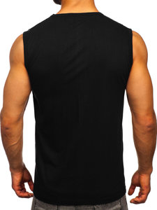 Tee-shirt tank top noir avec imprimé Bolf 14813  