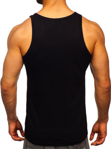 Tee-shirt tank top noir avec imprimé Bolf 14851  