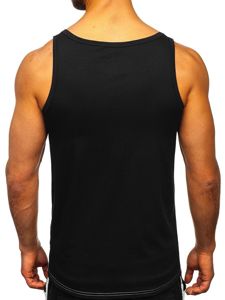 Tee-shirt tank top noir avec imprimé Bolf SS11069