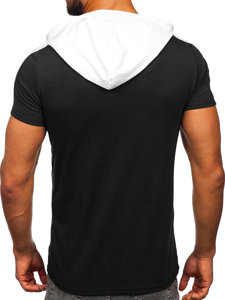 Tee-shirt uni à capuche pour homme noir Bolf 8T299