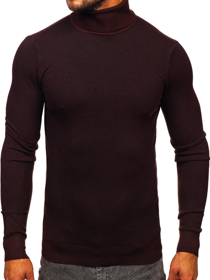 Homme Pull à col roulé Marron Bolf W2-20125