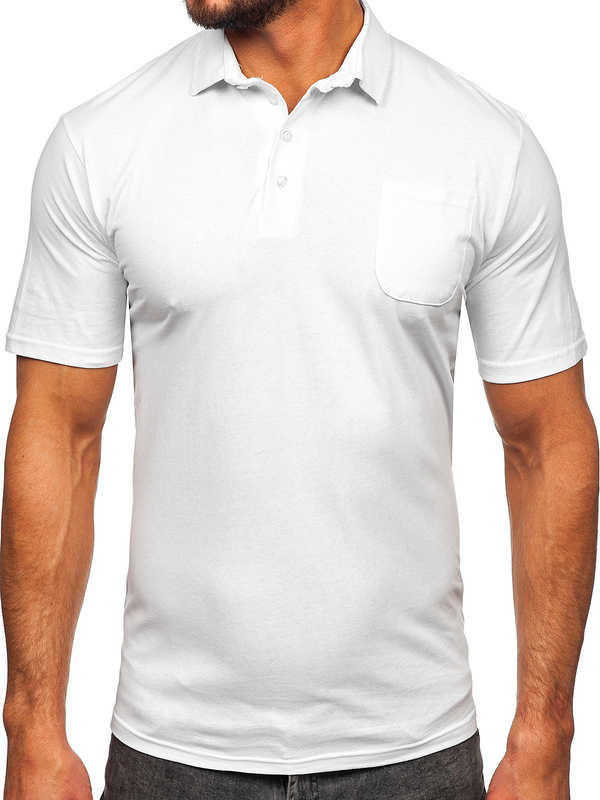 Polo en coton pour homme blanc Bolf 143006