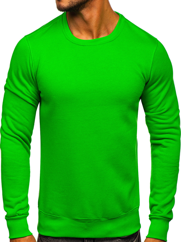 Sweat-shirt pour homme sans capuche vert clair Bolf 2001