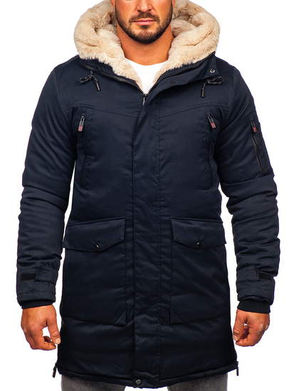 Parka d'hiver pour homme bleue foncée Bolf 22M50