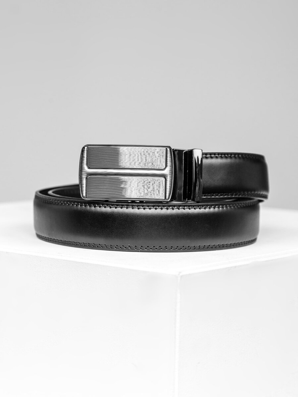 Homme Ceinture en cuir Noir Bolf C002