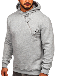 Sweat-shirt à capuche pour homme gris foncé Bolf 06