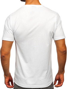 Homme T-shirt imprimé en coton Blanc Bolf 5065