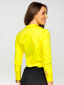 Chemise lisse à manches longues pour femme jaune Bolf HH039