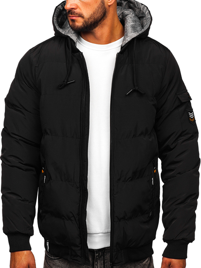 Blouson d'hiver matelassé pour homme noir Bolf 7408