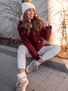 Blouson d'hiver de sport pour femme bordeaux Bolf HH012