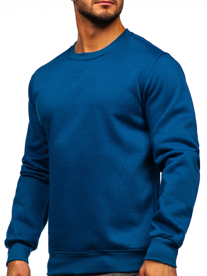 Sweat-shirt sans capuche pour homme indigo Bolf 2001