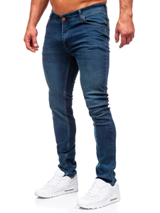 Pantalon en jean slim fit pour homme bleu foncé Bolf 5066-2