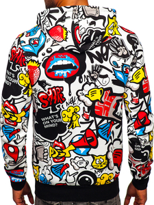 Sweat-shirt imprimé à capuche pour homme multicolore Bolf 141003