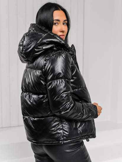 Femme Blouson d'hiver matelassée à capuche Noir Bolf 5M3193A1