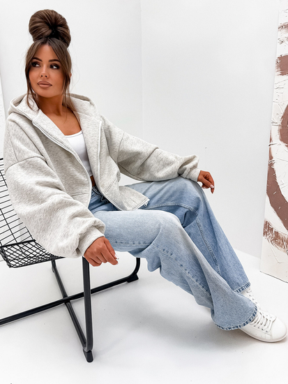 Sweat à capuche isolant papillon pour femme chiné Bolf 821112