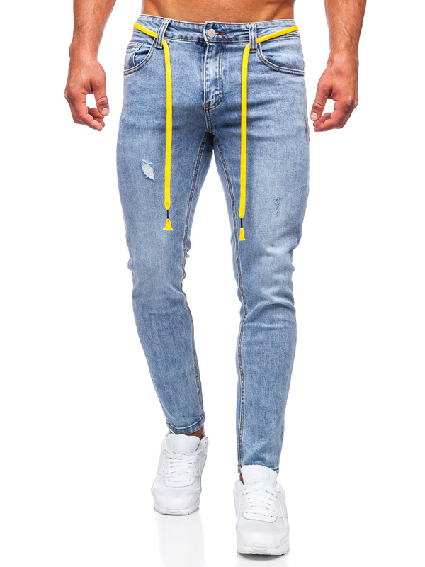 Pantalon en jean regular fit pour homme bleu Bolf KX568