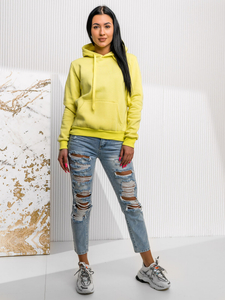 Femme Sweat-shirt kangourou Jaune-Neon Bolf W02A1