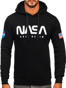 Homme Sweat-shirt kangourou à capuche imprimé Noir Bolf 146956