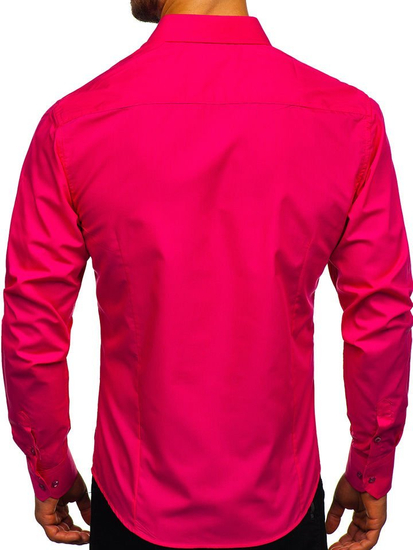 Chemise élégante corail à manches longues pour homme Bolf 1703