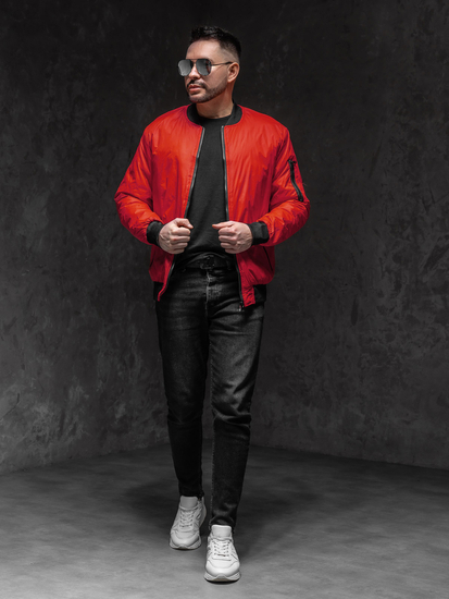 Homme Blouson bomber de transition Rouge Bolf AK95A1