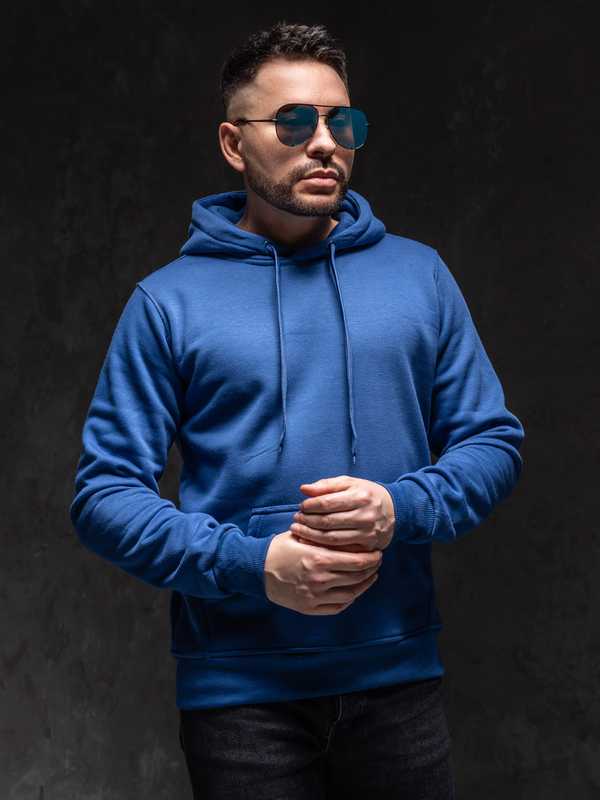 Homme Sweat-shirt kangourou à capuche Bleu moyen Bolf 2009A1