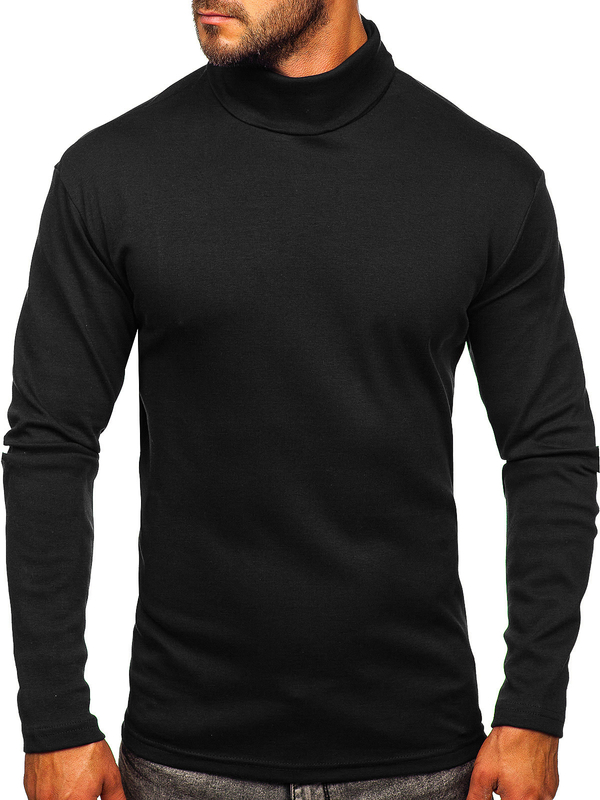 Pull col roulé basic pour homme noir Bolf 145347
