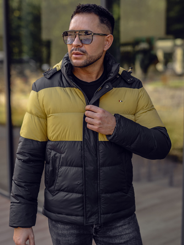 Blouson pour homme d'hiver sportif matelassée noir Bolf 1975