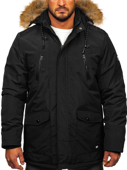 Parka d'hiver alaska pour homme noir Bolf WX032
