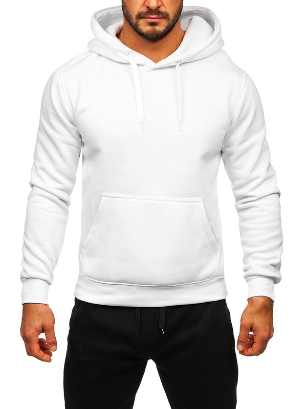 Survêtement avec sweat-shirt à capuche kangourou pour homme blanc Bolf D002
