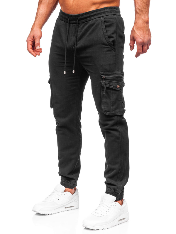 Pantalon jogger cargo pour homme noir Bolf MP0181N