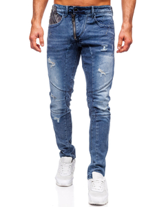 Homme Pantalon en jean slim fit Bleu foncé Bolf MP0045B