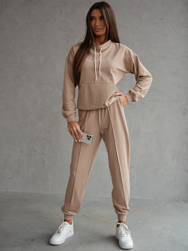 Ensemble de survêtement deux pièces femme beige Bolf 82162