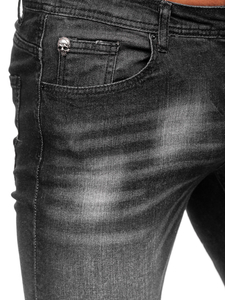 Pantalon en jean regular fit pour homme noir Bolf MP019N