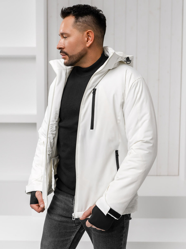 Homme Blouson d'hiver matelassé oversize Blanc Bolf HH011A1